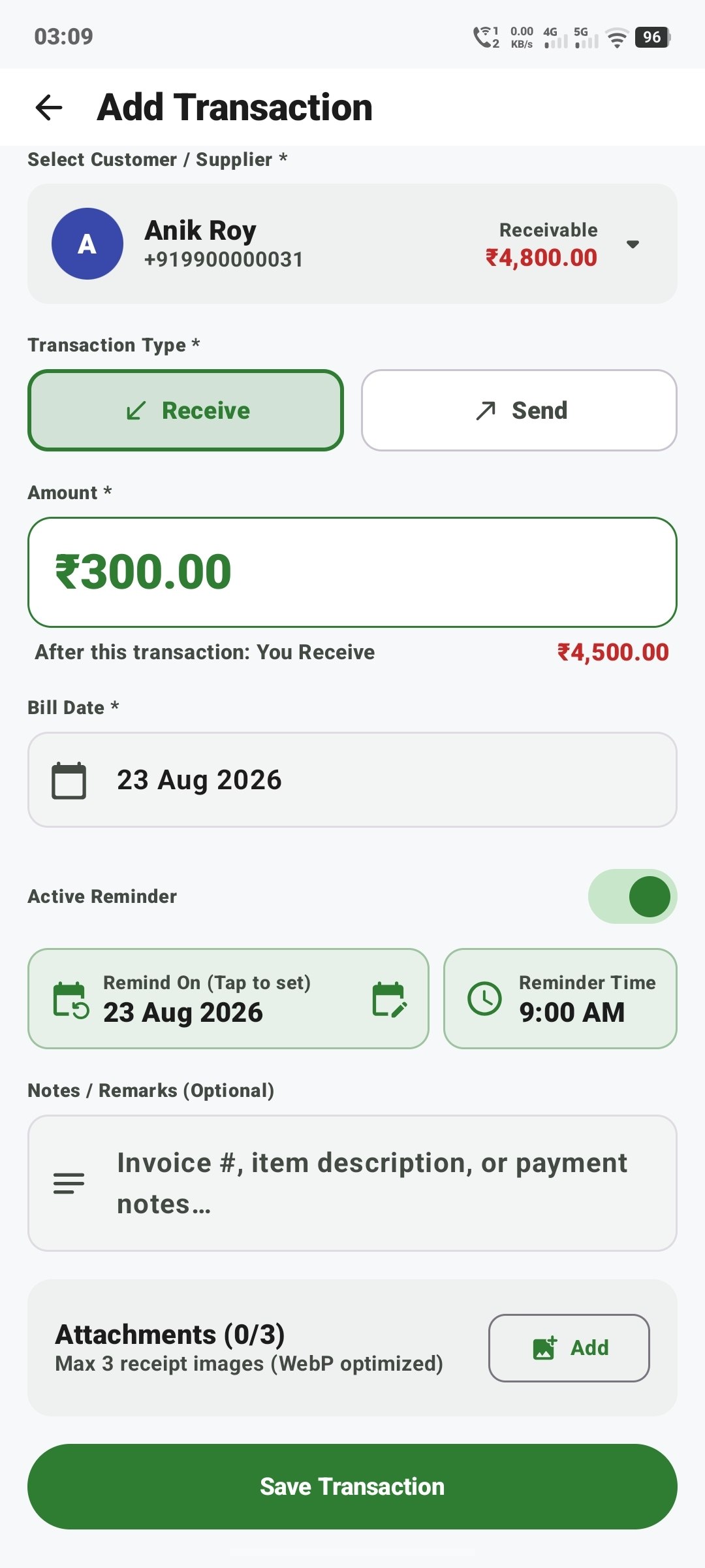 Add Transaction
